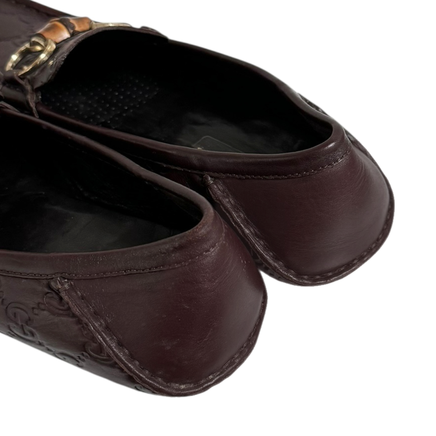Gucci Monogram Horsebit Loafers in Brown / Gold UK 3 - Image 4