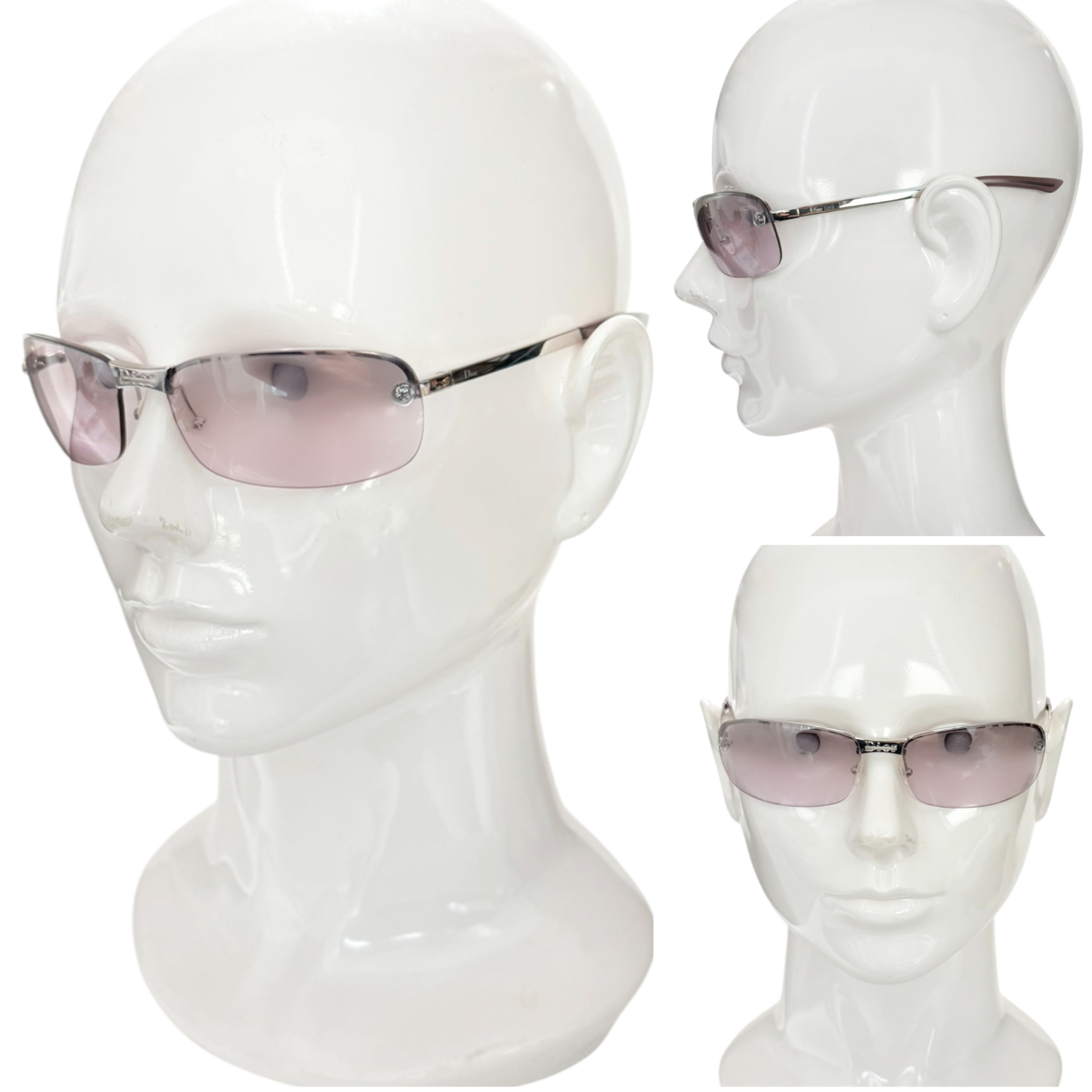 Dior Star Logo Rimless Sunglasses in Lilac / Silver - Image 4