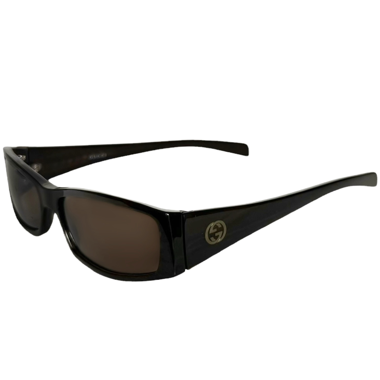Vintage Gucci GG Logo Slim Sunglasses in Brown | NITRYL