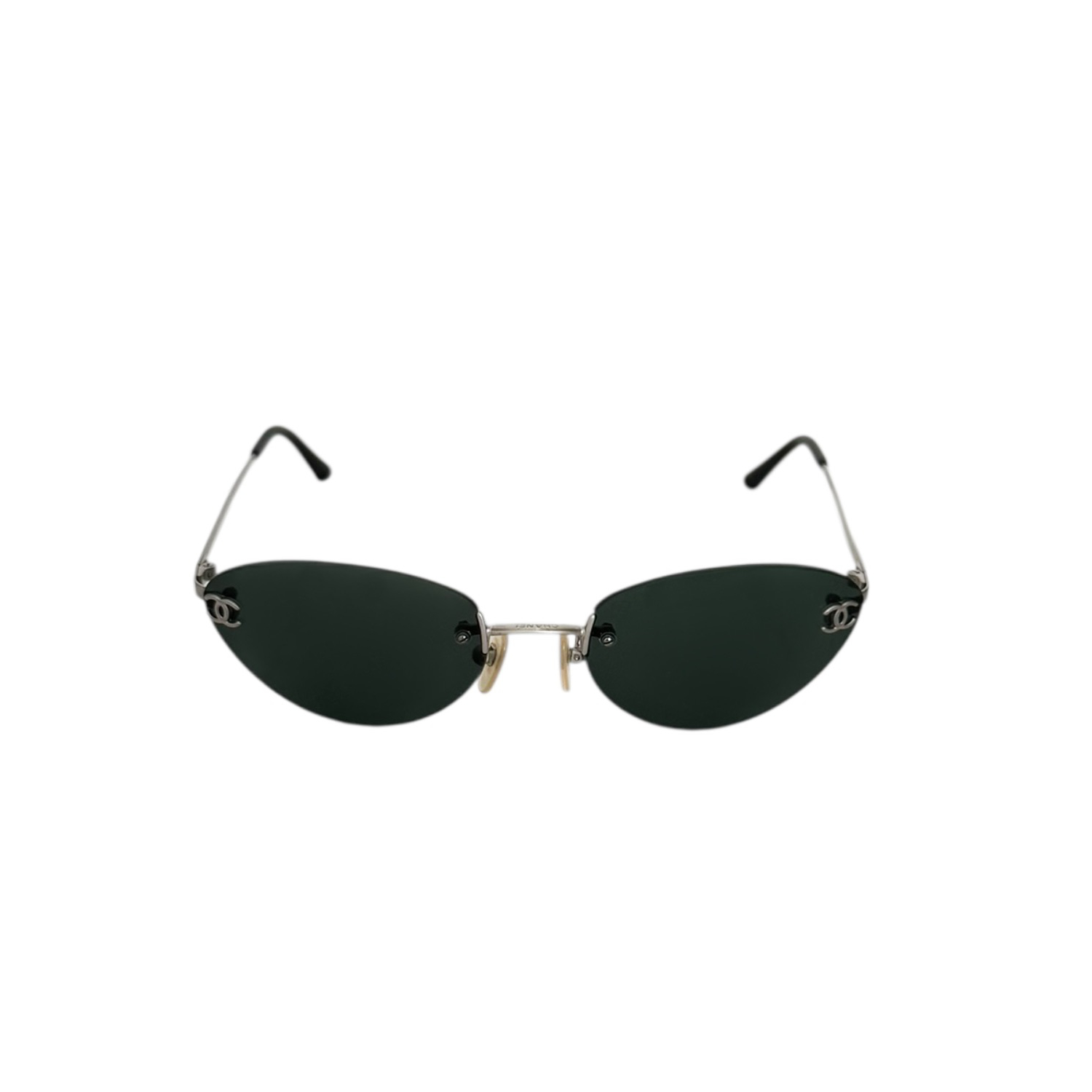 Chanel Rimless Logo Sunglasses in Black / Silver - Image 2