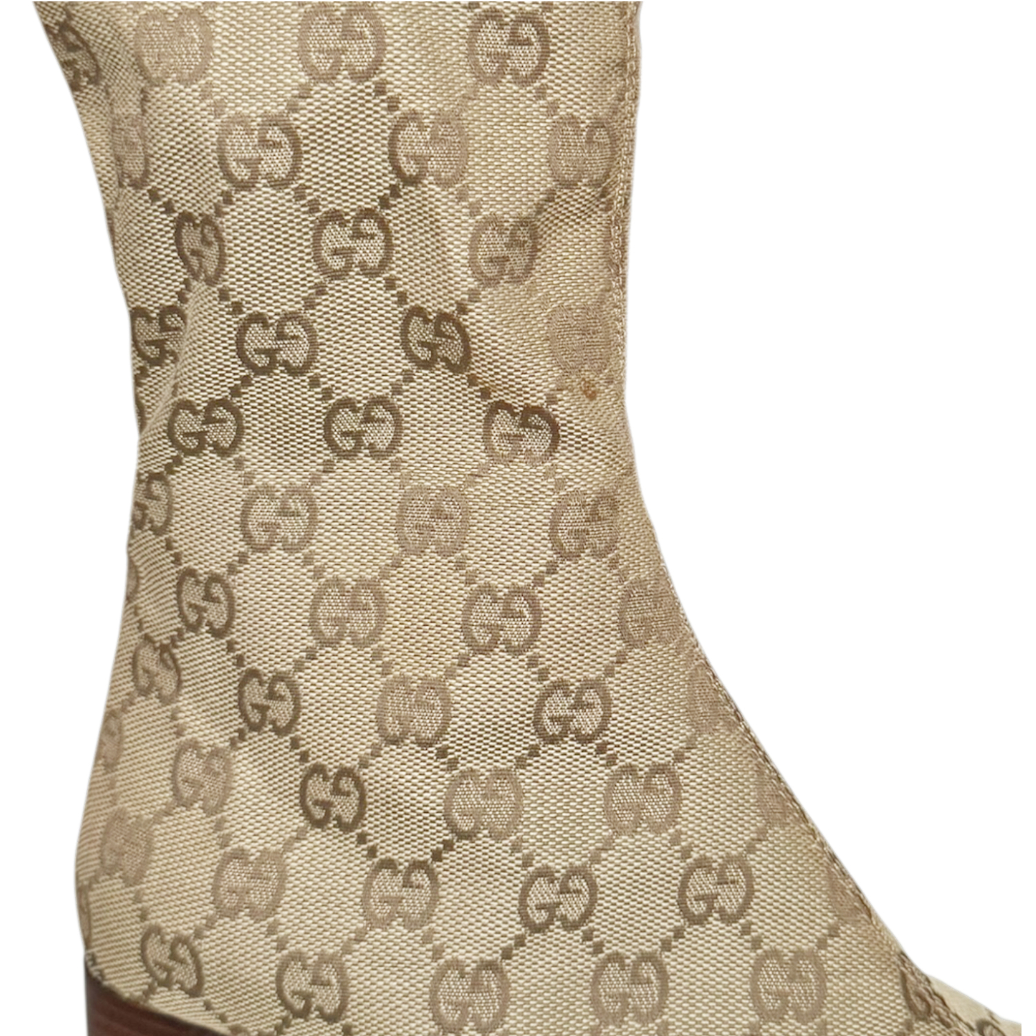Gucci Monogram Boots in Beige / Brown UK 5 - Image 4