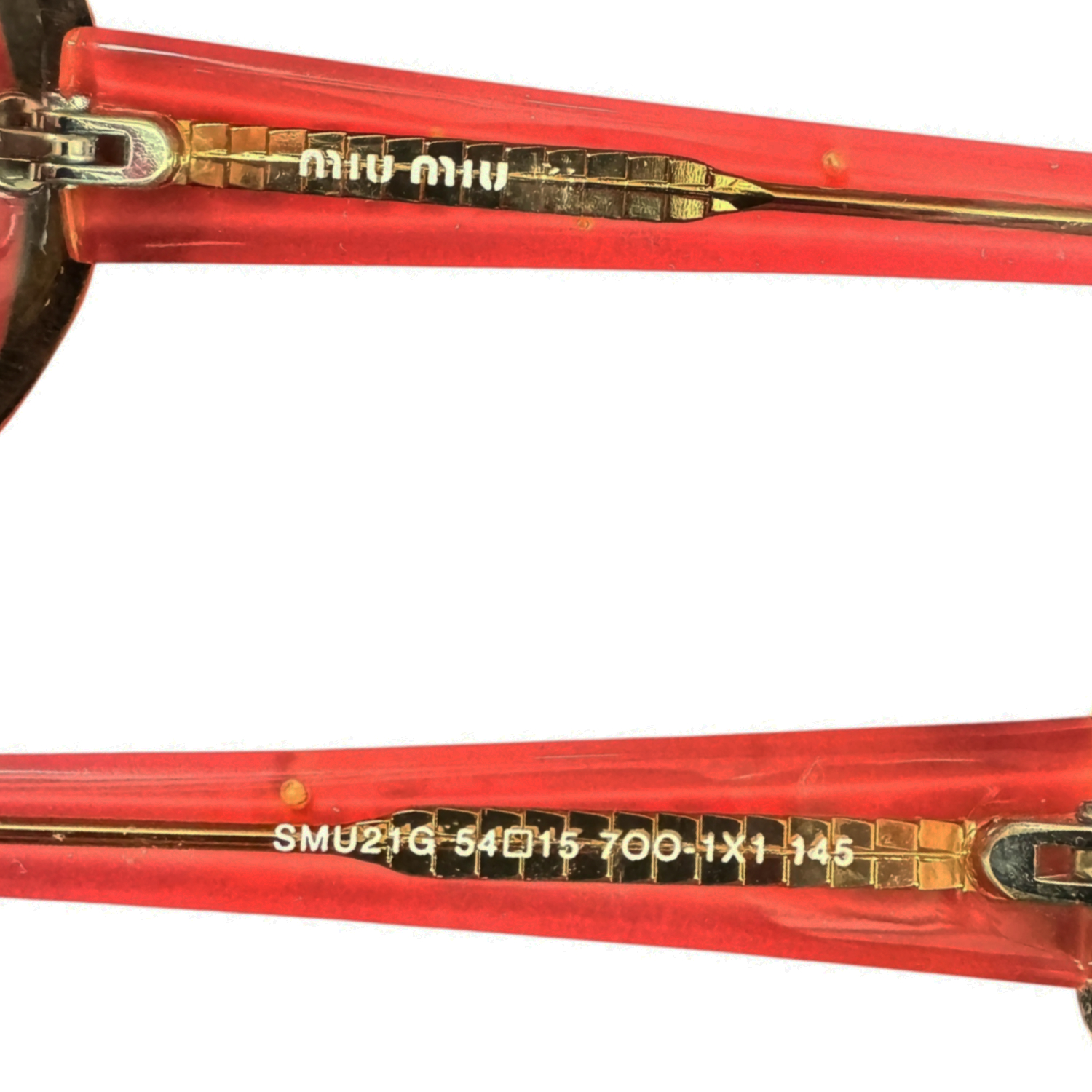 Miu Miu Diamante Logo Sunglasses in Pink / Red - Image 3