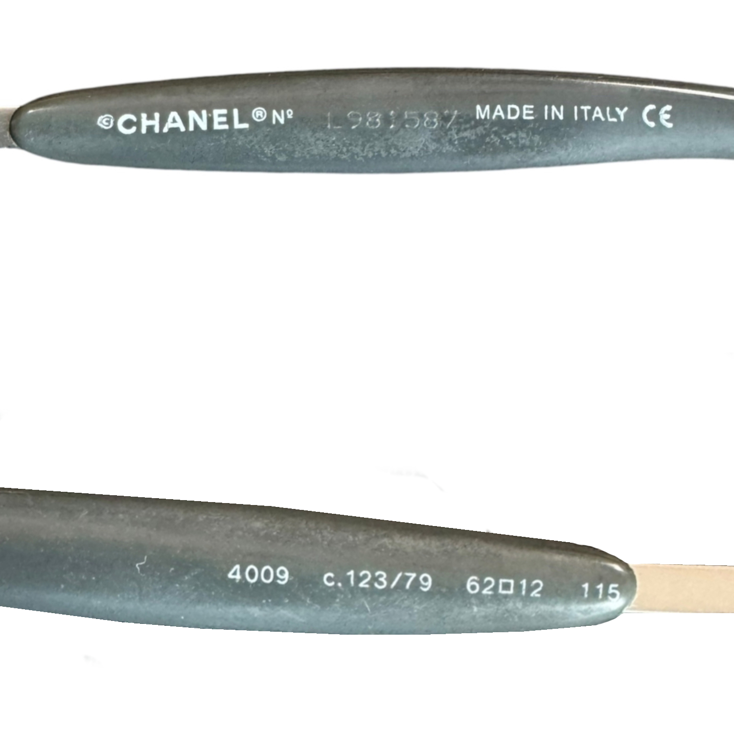 Chanel Logo Rimless Wraparound Sunglasses in Blue / Silver - Image 3