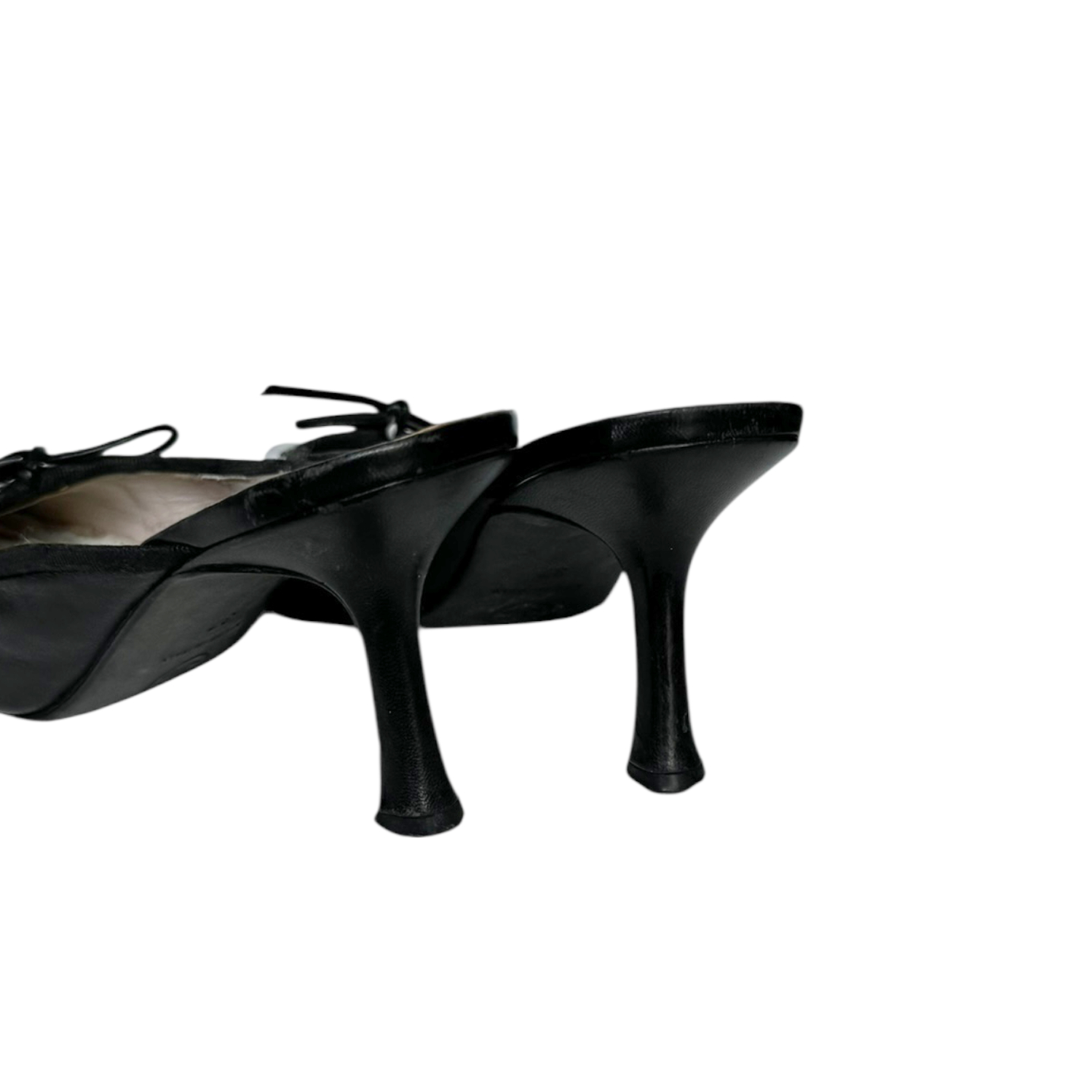 Chanel Bow Logo Mule Heels in Black UK 4 - Image 3