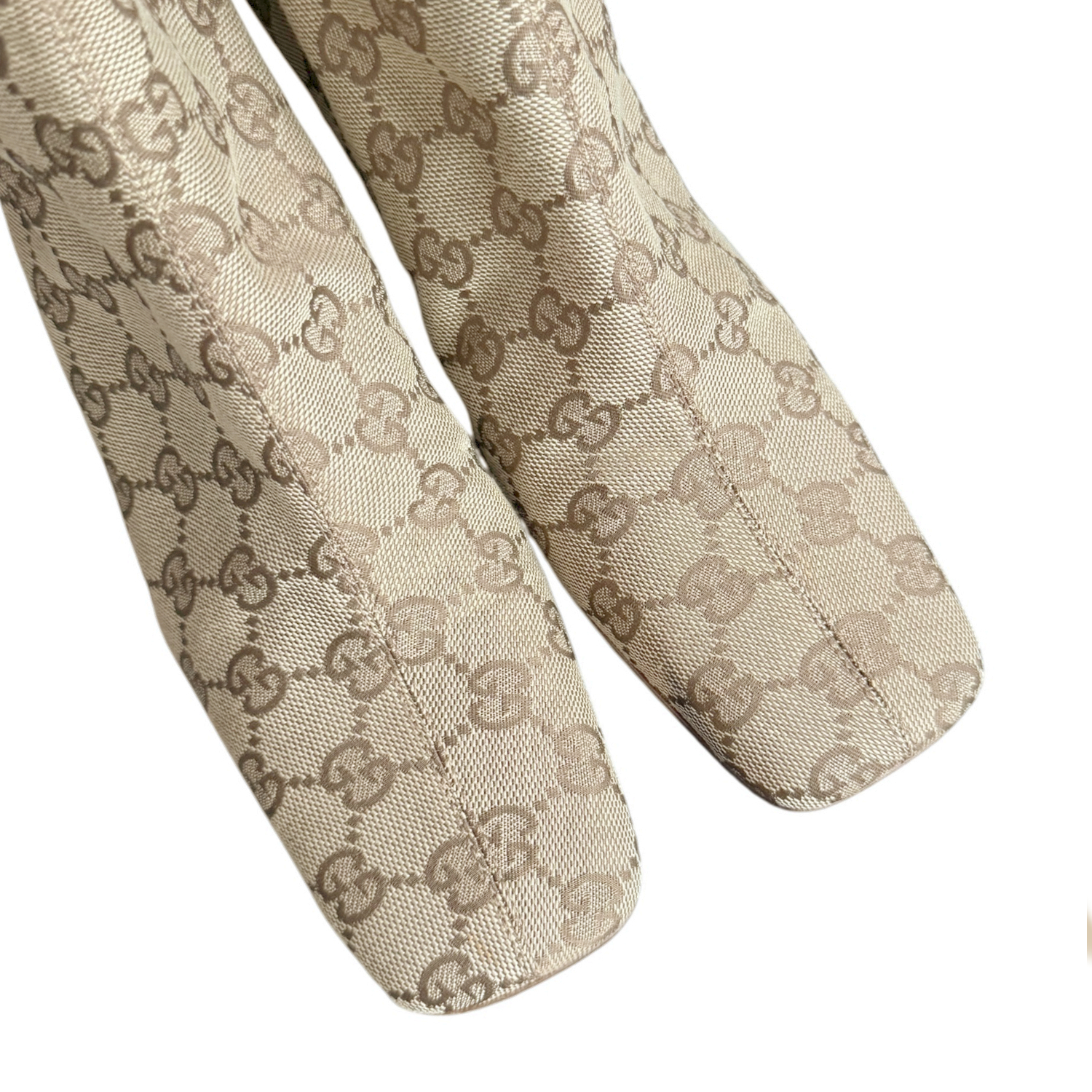 Gucci Monogram Boots in Beige / Brown UK 5 - Image 2