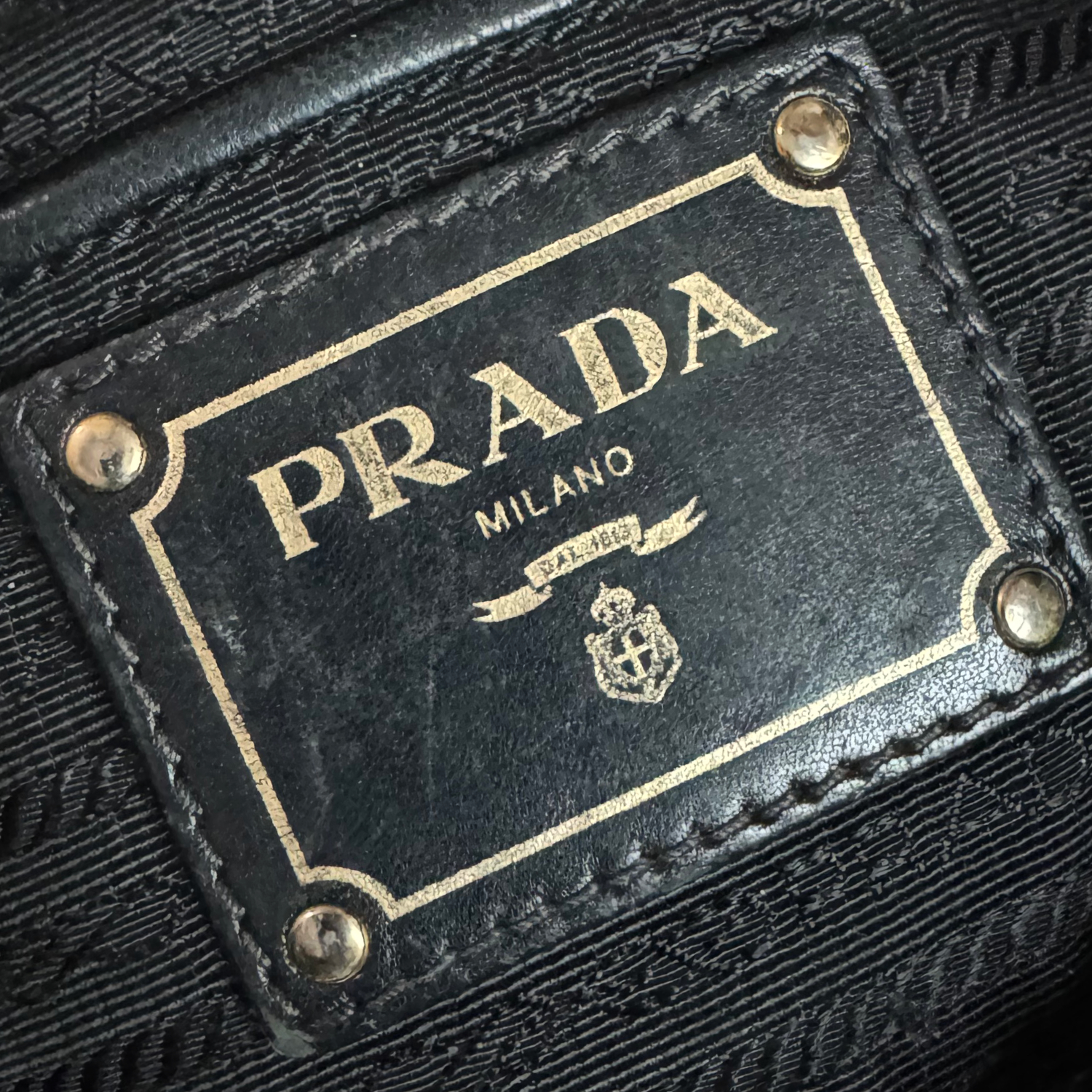 Prada 2-Way Ruched Leather Hobo Shoulder Bag in Black / Gold - Image 8