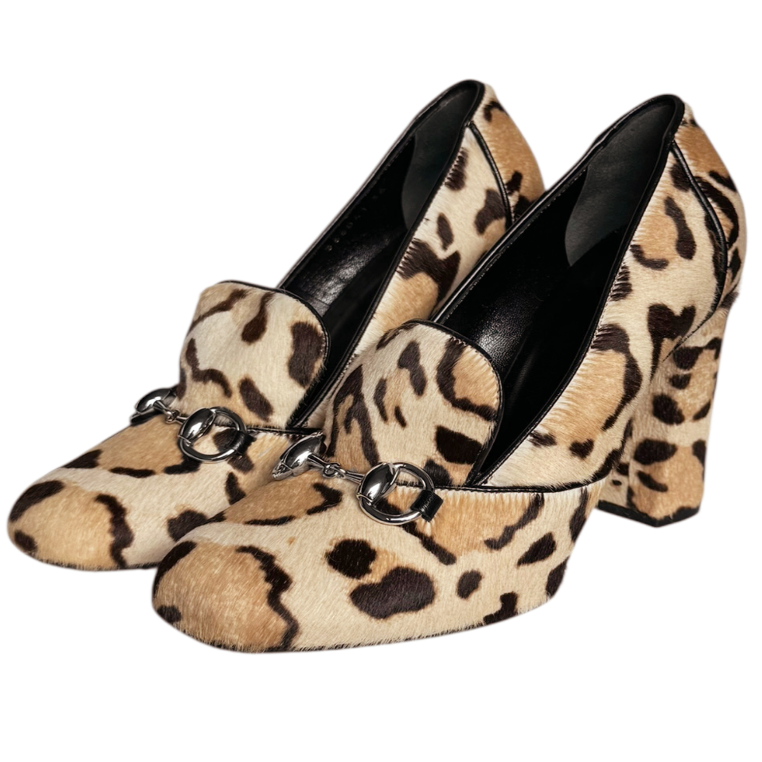 Vintage Gucci Horsebit Leopard Print Loafer Heels UK 3 | NITRYL