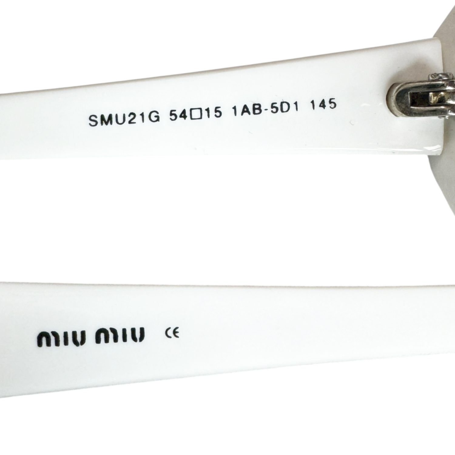 Miu Miu Diamante Logo Sunglasses in White / Black - Image 3