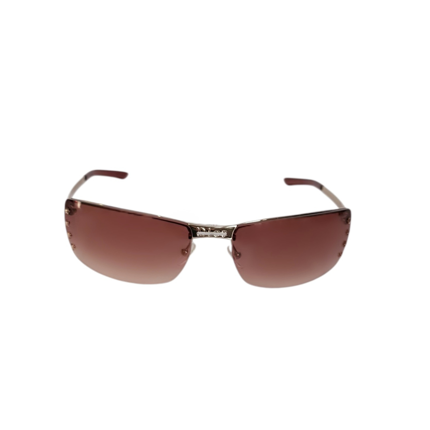 Dior Star Logo Rimless Sunglasses in Maroon / Gold - Image 2