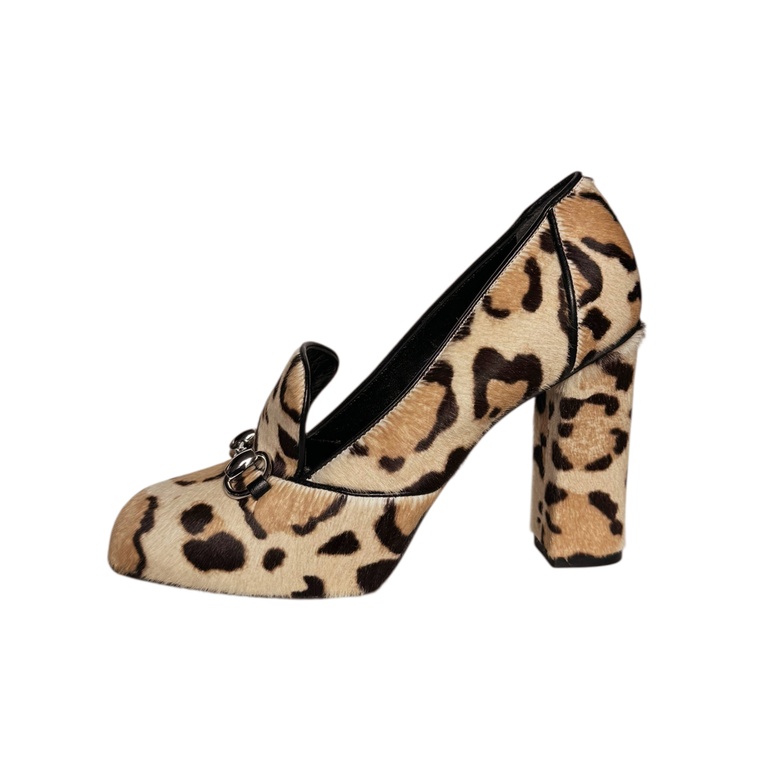 Gucci Horsebit Leopard Print Loafer Heels UK 3 - Image 2