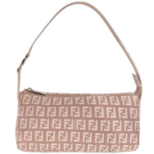 Vintage Fendi Monogram Mini Shoulder Bag in Dusty Pink / Gold | NITRYL