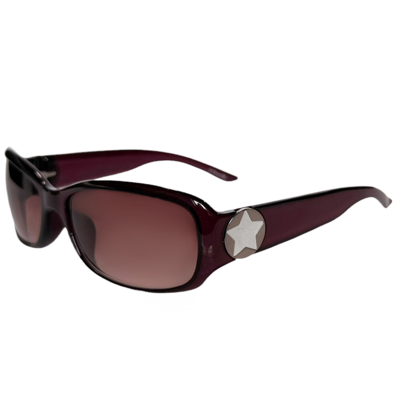 Vintage Dior Star Mother of Pearl Sunglasses in Maroon / Silver | NITRYL
