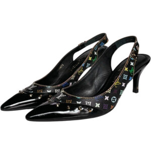 Vintage Louis Vuitton Monogram Murakami Slingback Heels in Black / Multicolour / Gold UK 3.5 | NITRYL