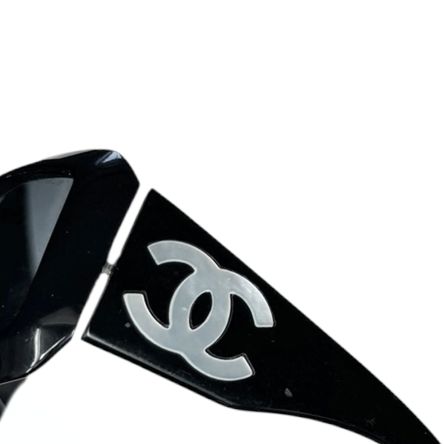 Chanel CC Mother of Pearl Oversized Sunglasses in Black - Image 3