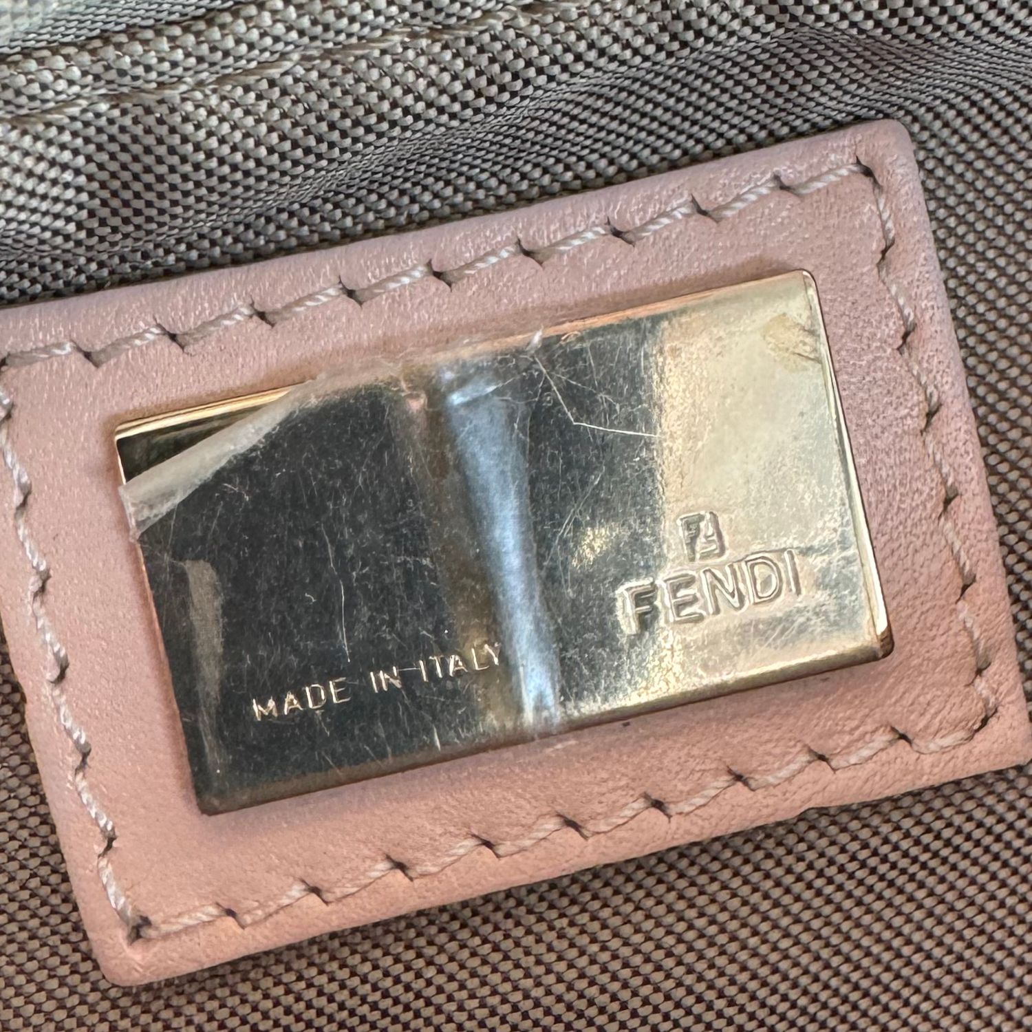Fendi Monogram Mini Shoulder Bag in Dusty Pink / Gold - Image 6