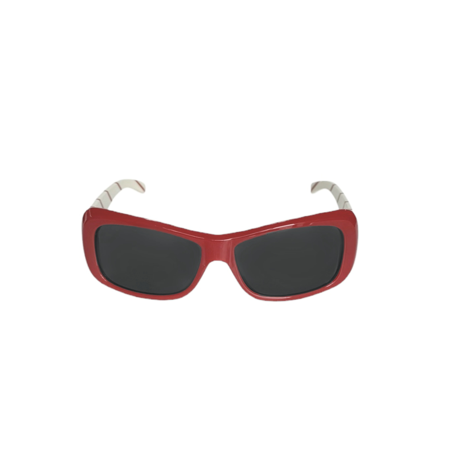 Miu Miu Logo Stripe Sunglasses in Red / Cream - Image 2