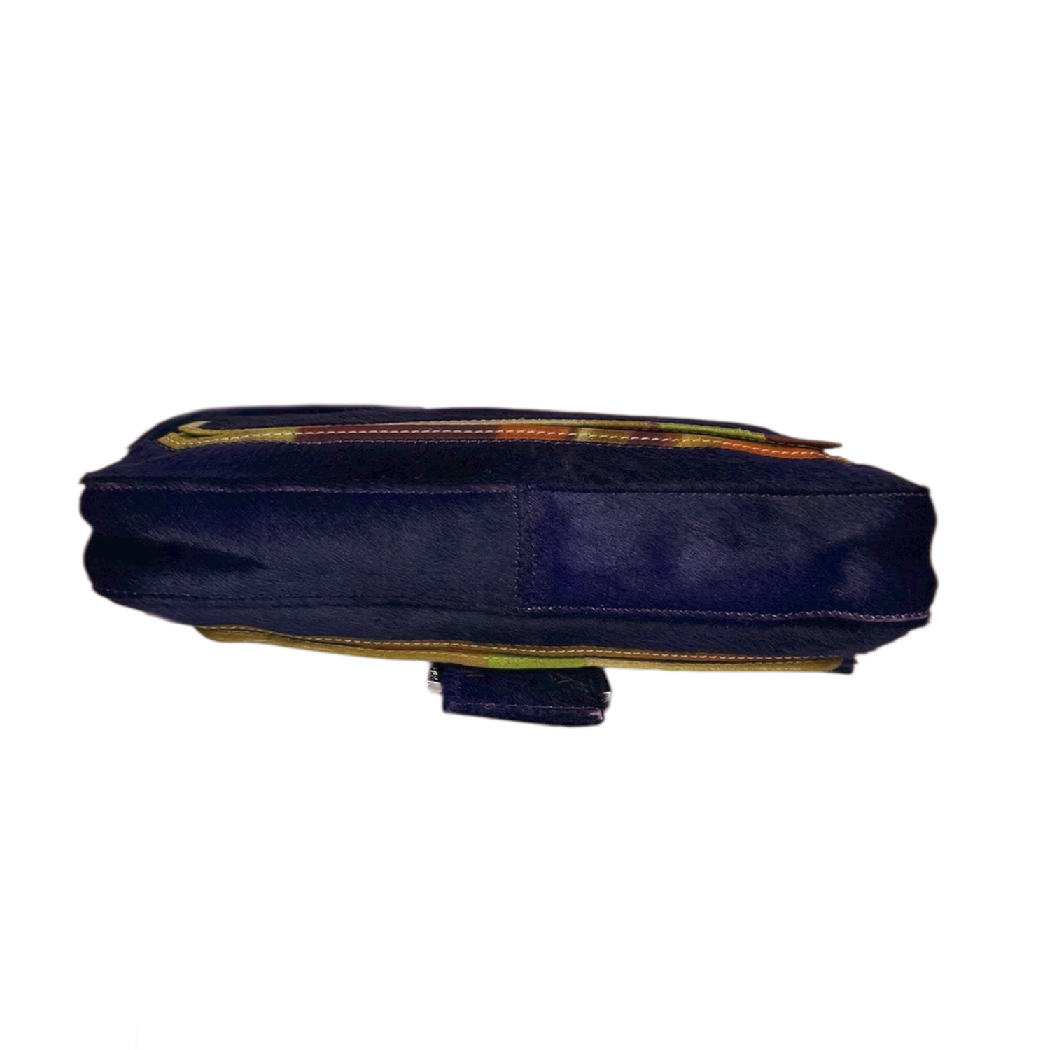 Fendi Calfskin Multicolour Trim Shoulder Baguette Bag in Purple / Silver - Image 6