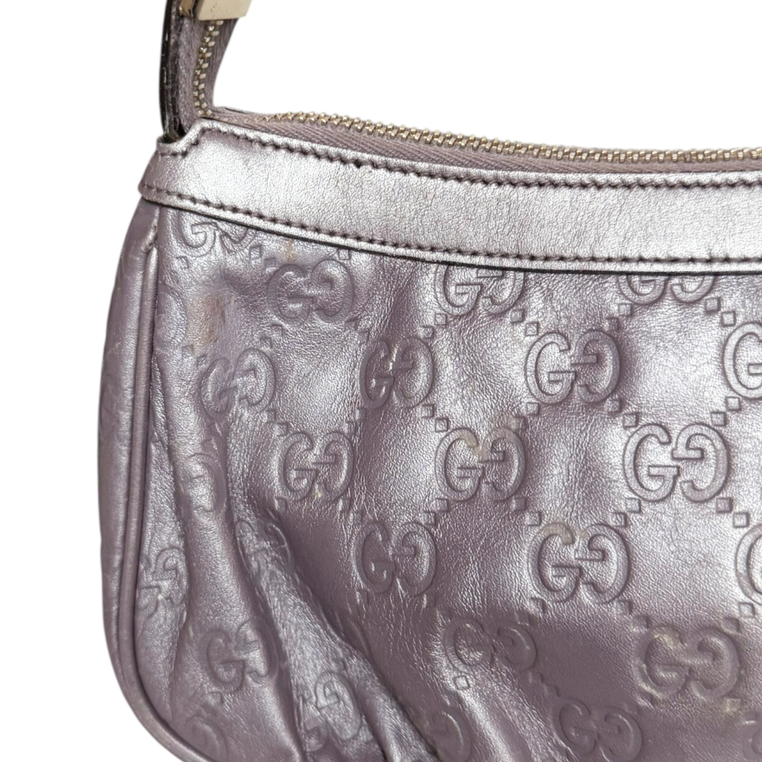 Gucci Monogram Metallic Heart Charm Mini Shoulder Bag in Lilac Purple / Gold - Image 5