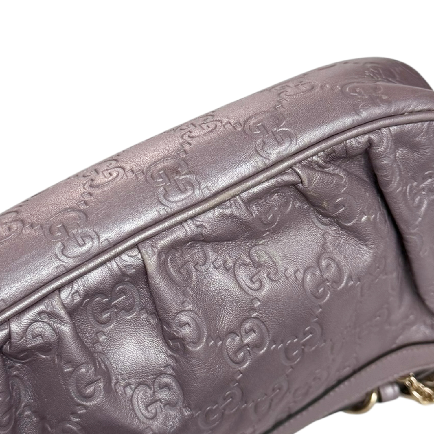 Gucci Monogram Metallic Heart Charm Mini Shoulder Bag in Lilac Purple / Gold - Image 7