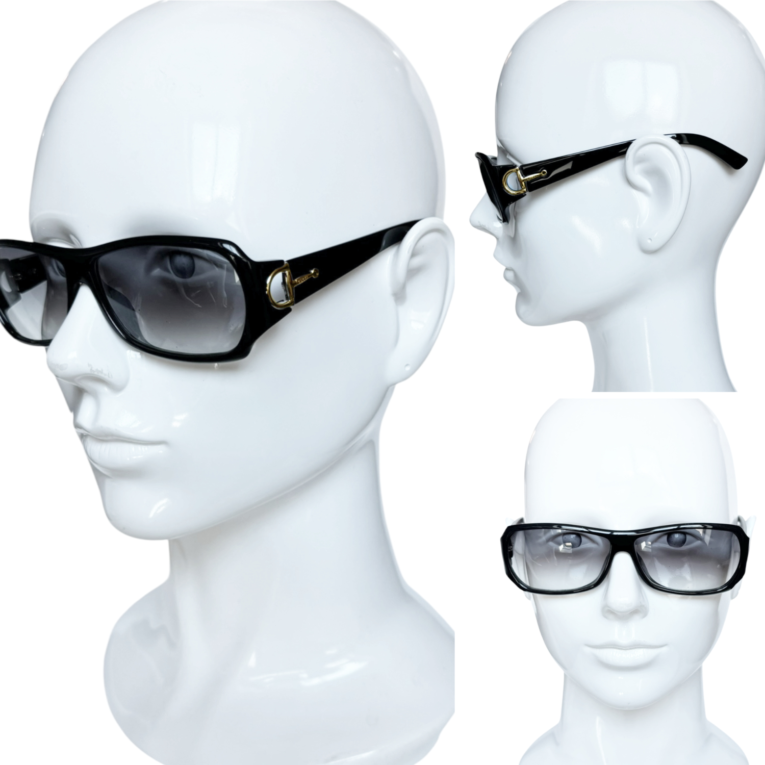 Gucci Horsebit Logo Sunglasses in Black / Silver - Image 4