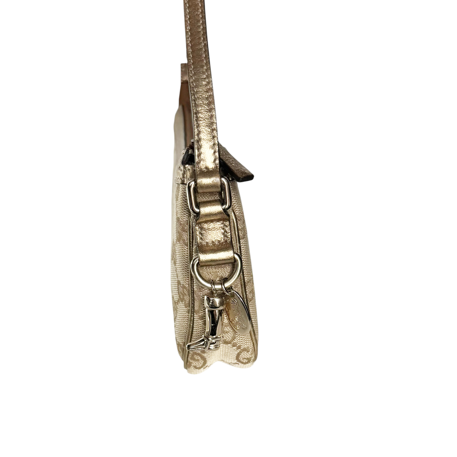 Gucci Monogram Charm Mini Shoulder Bag in Beige / Gold - Image 3