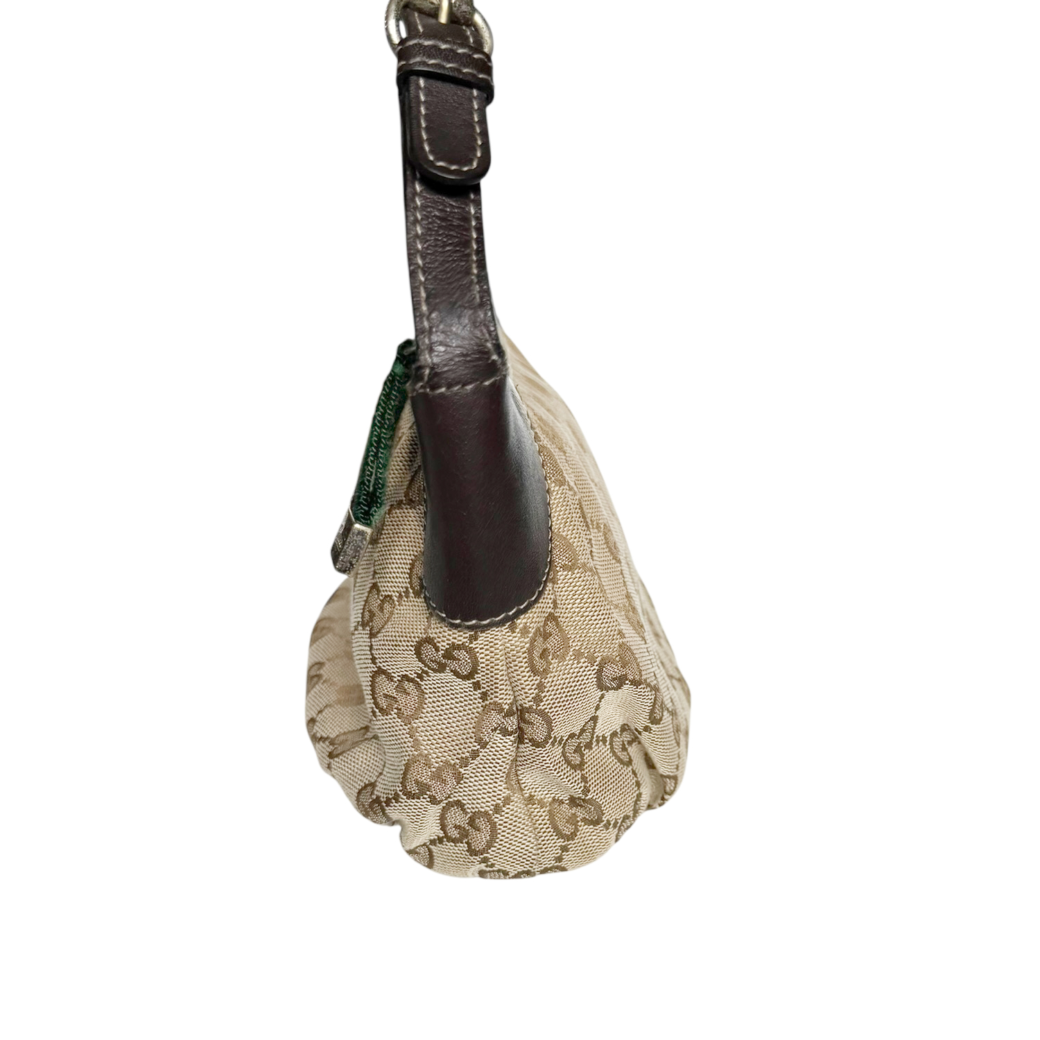 Gucci Monogram Pleat Mini Shoulder Bag in Beige / Brown - Image 3