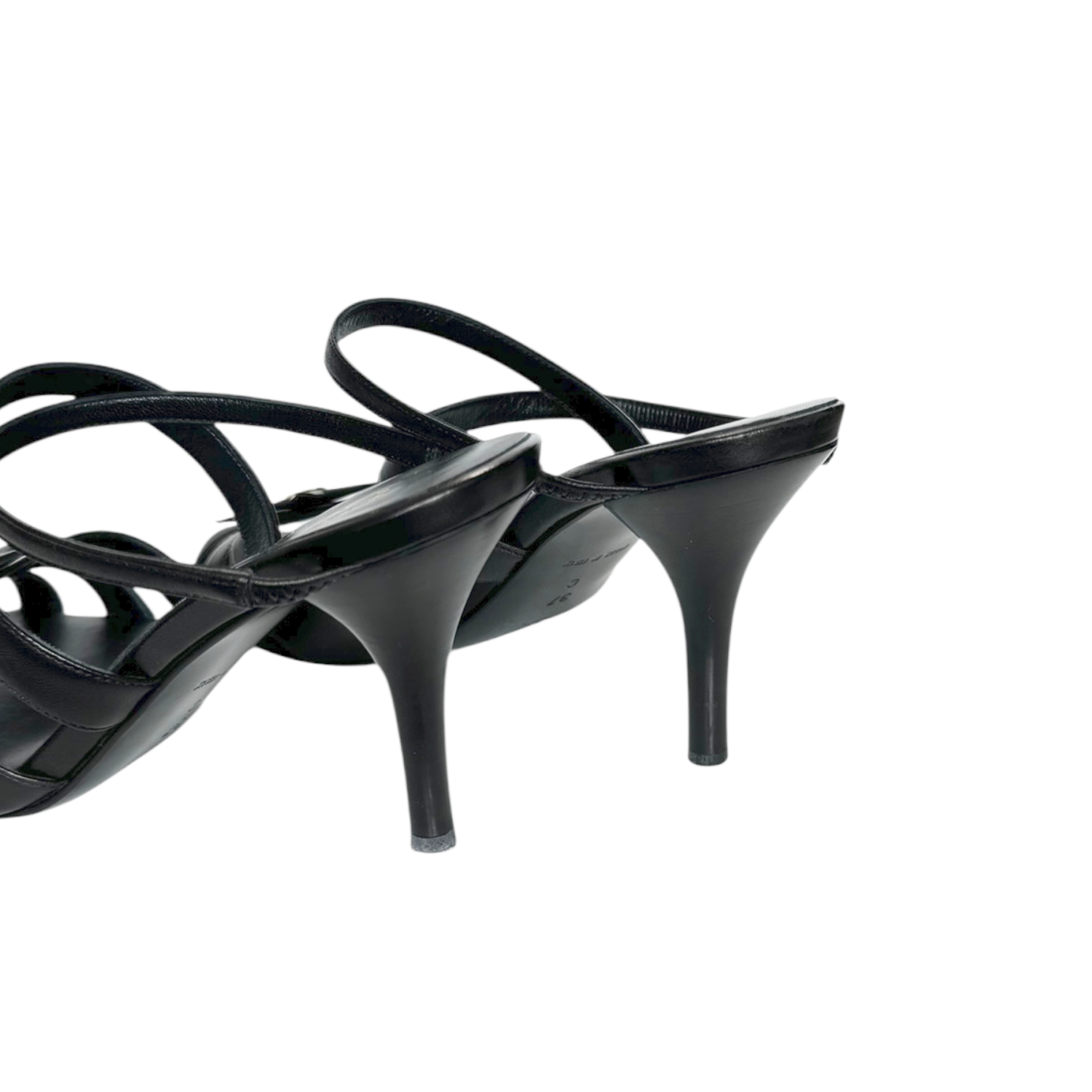 Chanel Star Logo Wraparound Heels in Black / Gold UK 4 - Image 4