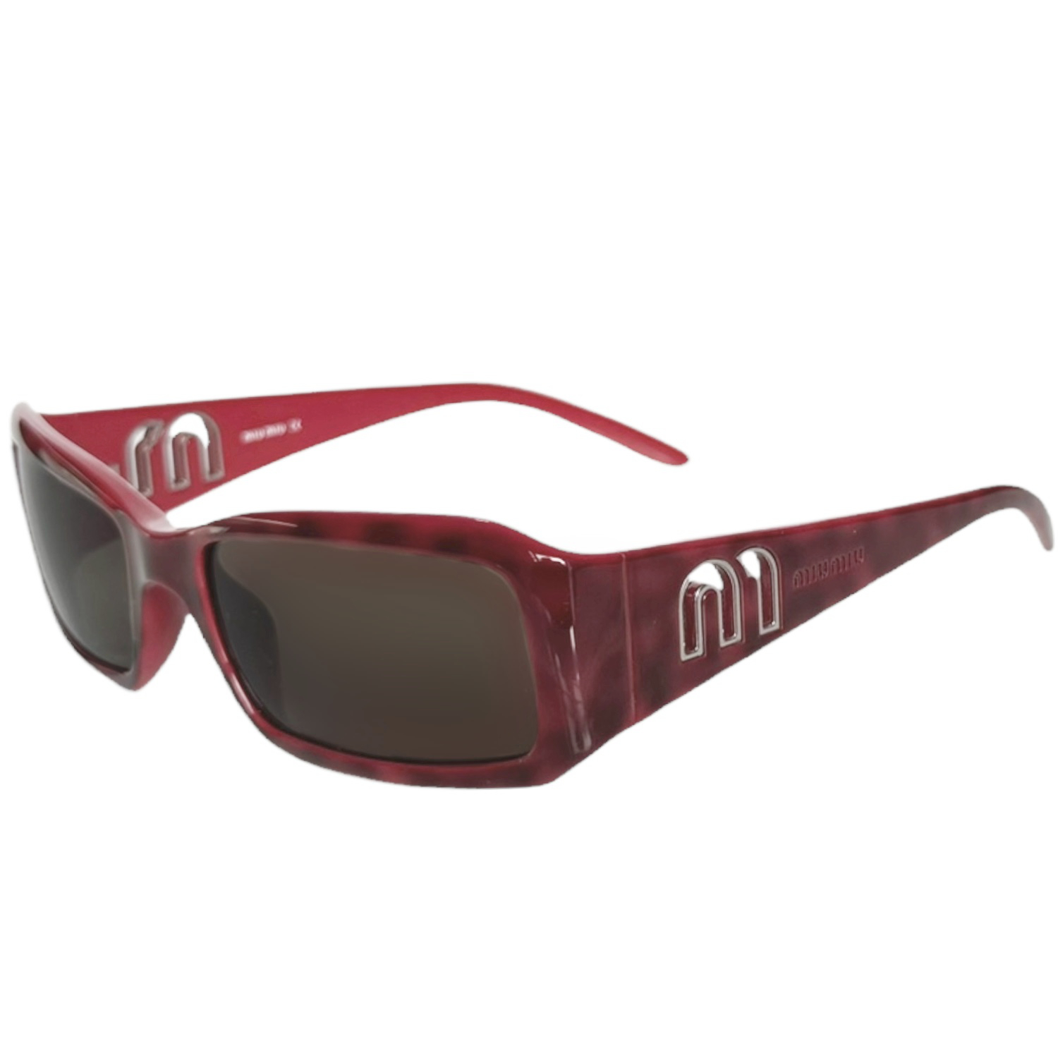 Vintage Miu Miu Logo Cutout Sunglasses in Red | NITRYL