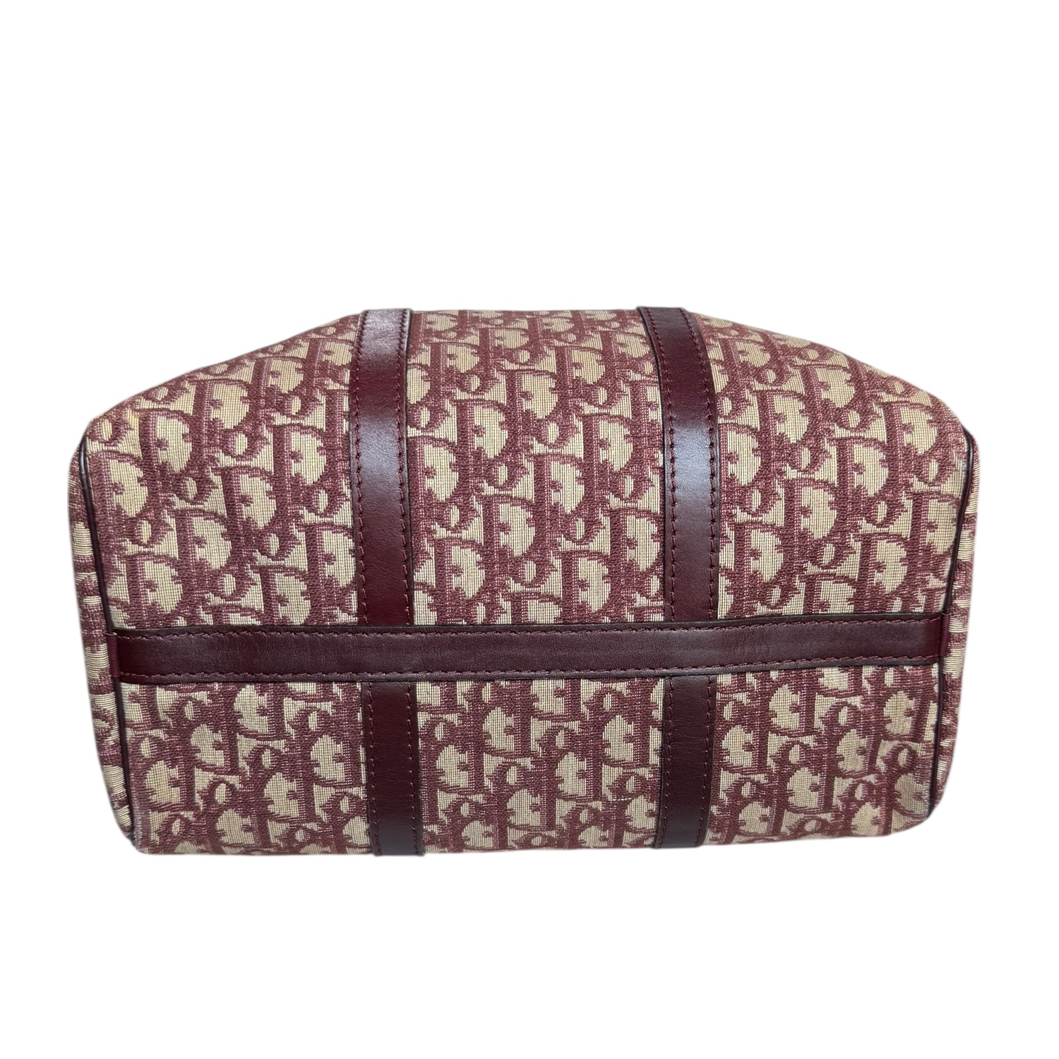 Dior Monogram Boston Bag in Maroon - Image 5