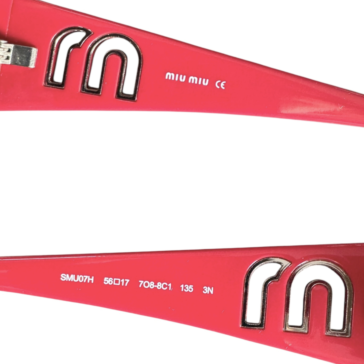Miu Miu Logo Cutout Sunglasses in Red - Image 3