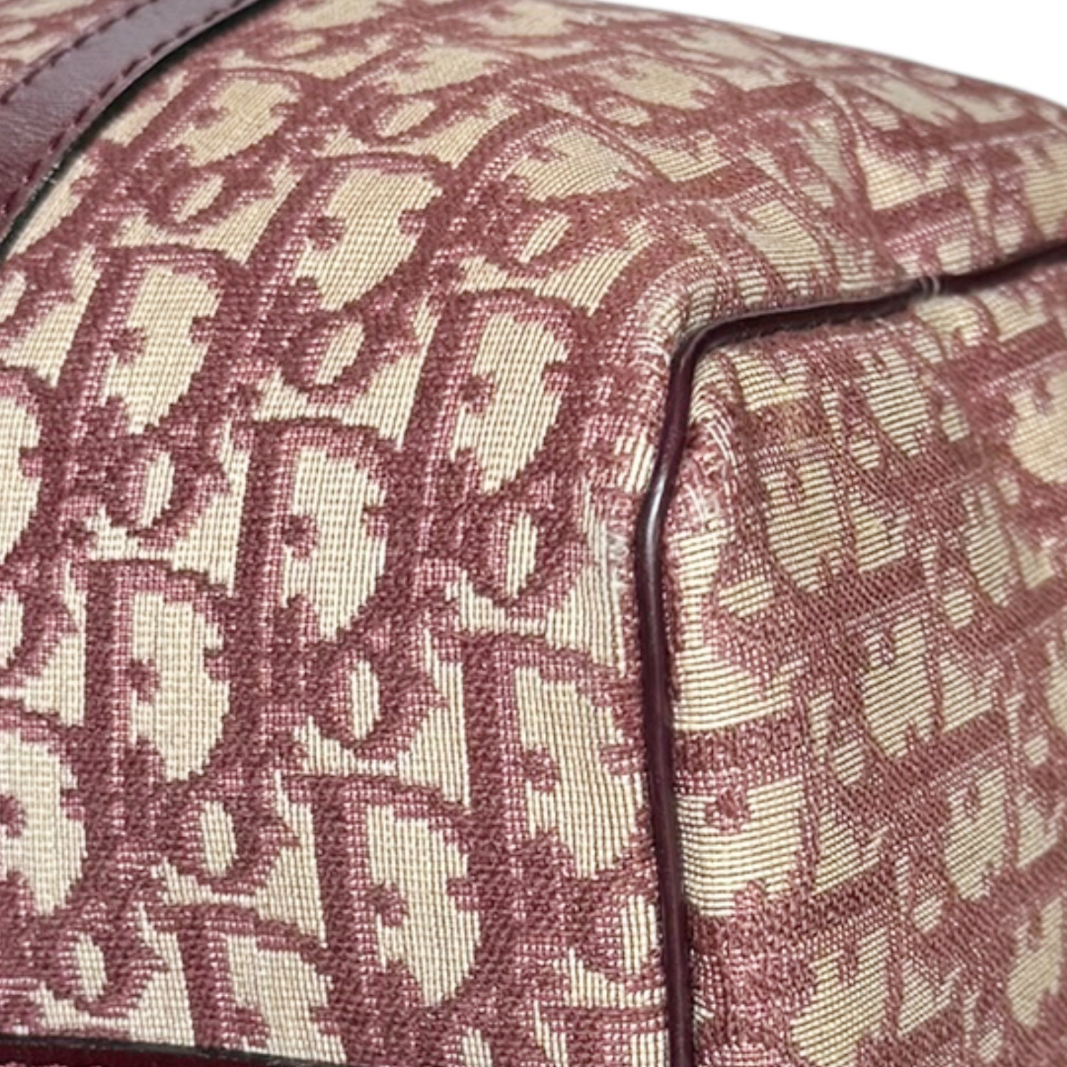 Dior Monogram Boston Bag in Maroon - Image 6