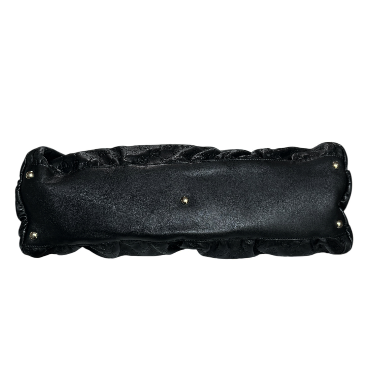 Gucci Monogram D Ring Leather Hobo Shoulder Bag in Black / Gold - Image 5
