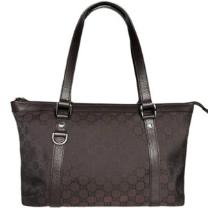 Vintage Gucci Monogram Tote Shoulder Bag in Brown | NITRYL