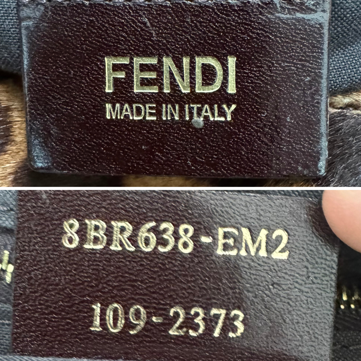Fendi Leopard Print Calfskin XL Mamma Shoulder Baguette Bag in Brown / Black / Gold - Image 7
